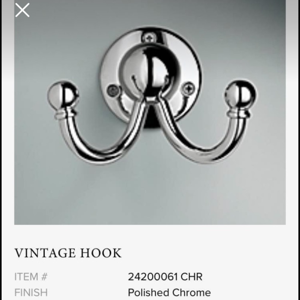 Two new restoration hardware bath hooks